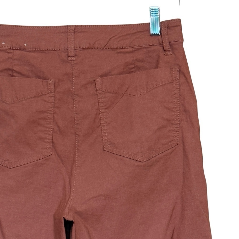 Nicole Miller Wide Leg Crop Pant. Cotton Rayon Blend. Terra Cotta Size 6 #1409 - Picture 6 of 8